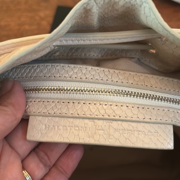 Halston Heritage Bucket Bag in Bone White Lizard Embossed Leather - Picture 13 of 13